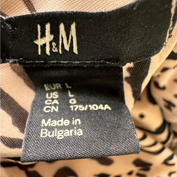 H&M Pale Pink Strappy Maxi Dress Animal Print Size Large - Picture 10 of 12